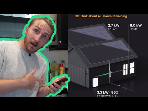 Видео: Тестирование Tesla Solar и Powerwall «Go Off-Grid» (новая функция приложения Tesla)