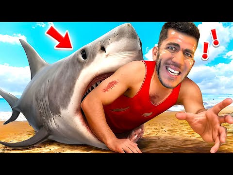 Видео: ПОДХЛЪЗНАХ СЕ НА ПЛАЖА И ПАДНАХ В УСТАТА НА АКУЛА | SHARKS & MINNOWS