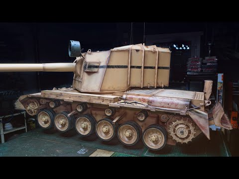 Видео: ПОКРАСКА САМОДЕЛЬНОГО ТАНКА FV4005 1/6 масштаб