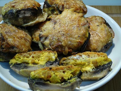 Видео: Фаршированные грибы с сыром, богатый вегетарианский вкус - SUB - Yami Yami