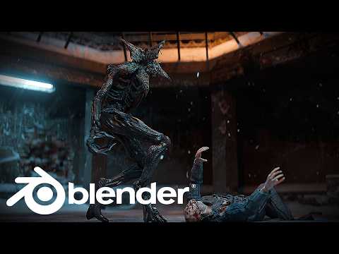 Видео: воссоздание сцены боя с демогоргоном в блендере