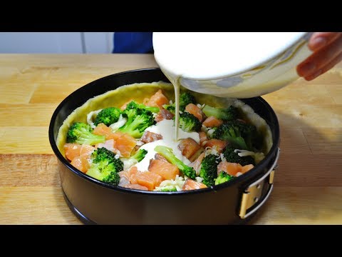 Видео: Как Приготовить КИШ с РЫБОЙ! Простой Рецепт Вкусного Пирога! Open cake with red fish and broccoli
