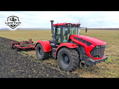 Видео: Трактор Кировец К-742М с глубокорыхлителем HORSCH Tiger 4MT, обработка поля на глубину 30 см!