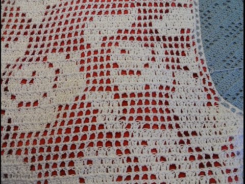 Видео: Филейная туника "Розы и бабочки" 3 часть(fillet crochet tunic) (В №29)