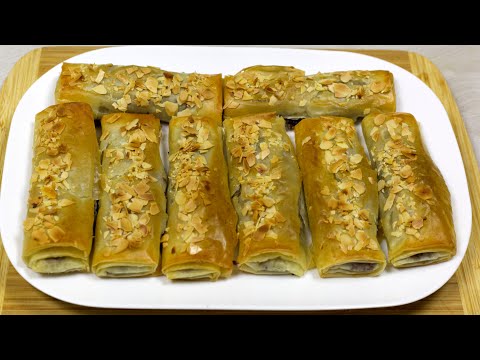 Видео: Хрустящие Французские Рулетики с Черничным Джемом и Двумя Видами Орехов в Тесте Фило!