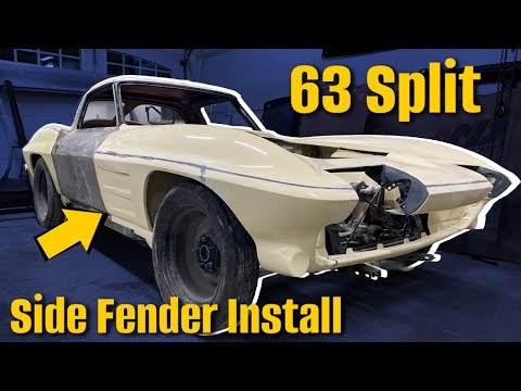 Видео: Как установить и подогнать передние крылья Corvette 1963-67 годов. Регулировка зазоров капота.