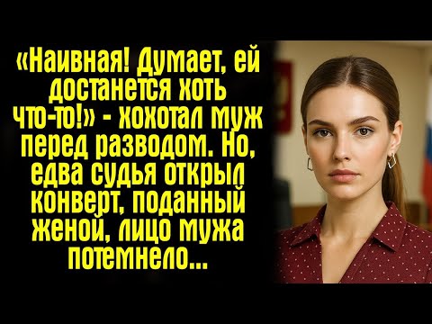 Видео: «Наивная! Думает, ей достанется хоть что-то!» — хохотал муж перед разводом. Но, едва судья открыл...