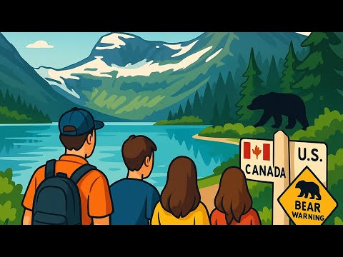 Видео: Как мы почти дошли до США : прогулка в парке Waterton с семьёй