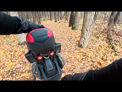 Видео: На моноколесе, в окрестностях Чехова, на мокрой лесной тропинке