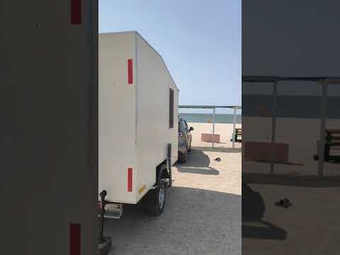 Видео: Мини караван на 3их, с душем, тяжёлый, уже утиль.