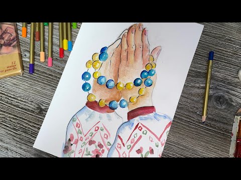 Видео: Малюємо руки. Патріотична листівка