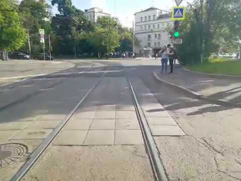 Видео: Московский трамвай из кабины маршрут 50/лето 2019