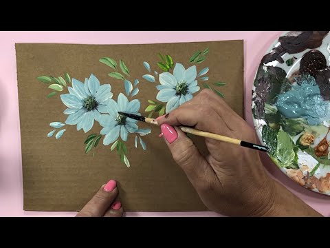 Видео: "3 ЛЕГКИЕ Идеи РАСКРАСИТЬ НА КАРТОНЕ акрилом"🎨✨