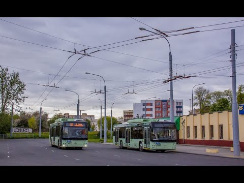 Видео: Троллейбус Минска МАЗ-203Т70,борт.№2002,марш.43 (24.05.2020)
