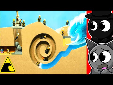 Видео: Реакция на катастрофическое затопление шахты LEGO. Цунами!
