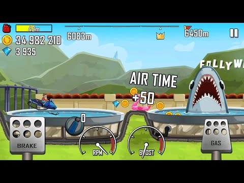 Видео: Hill Climb Racing \ Герой Действий \ 10061 метр на Снегоходе