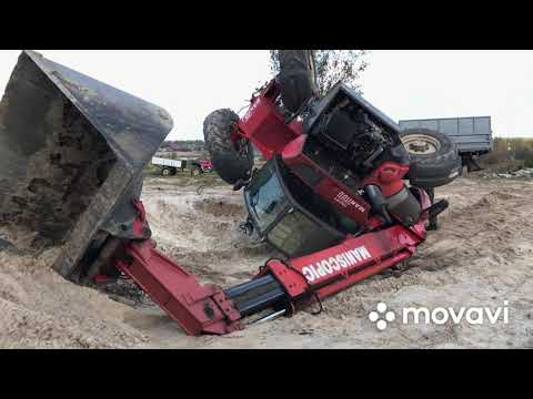 Видео: Тракторист в ШОКЕ!!!Перевернули трактора MANITOU.Спасают два МТЗ.Техника в руках дурака кусок метала