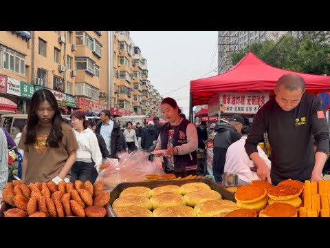 Видео: Утренние деликатесы Северо-Восточного Китая! Деликатесы уличного рынка и удивительные рынки