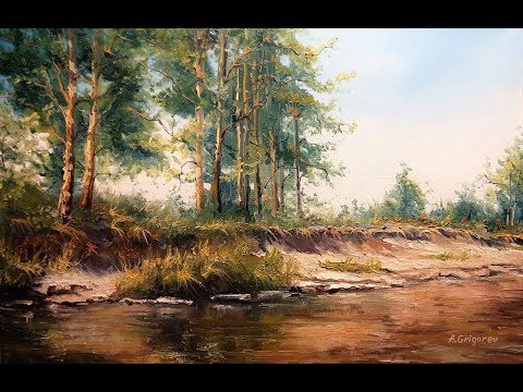 Видео: 🔝 ХуДоЖнИкИ Пейзаж / Песчаный берег / Картина маслом / Александр Григорьев