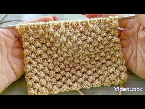 Видео: Візерунок "Попкорн" спицями.