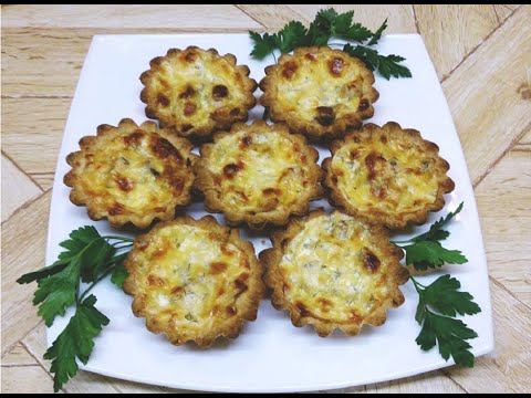 Видео: Песочные корзинки (тарталетки) с курицей и грибами, в сырном соусе. Готовить вкусно, просто.