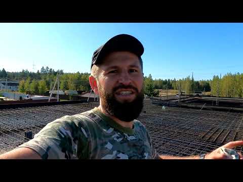 Видео: Монолитное перекрытие  с армопоясом и парапетом. Единая заливка.