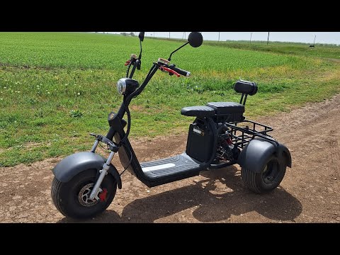 Видео: Обзор трицикла Citycoco trike GT-X7 pro Grand, сити коко трёхколёсный