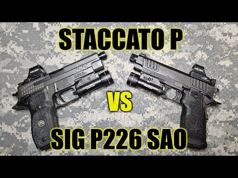 Видео: Sig P226 Legion SAO VS Staccato P (алюминиевая рама)
