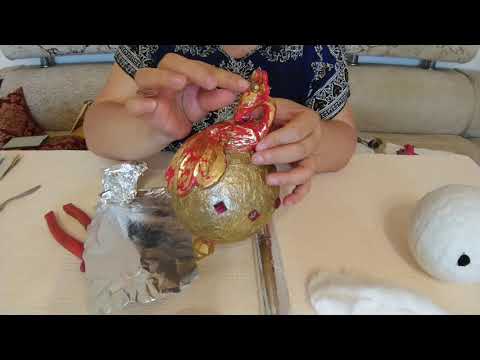Видео: Павлин на шаре. Мастер класс. Часть 1.