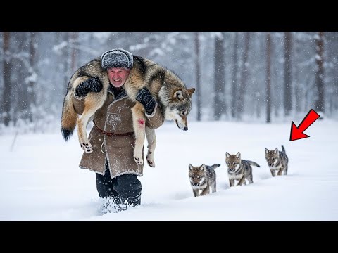 Видео: Старый ветеран спас умирающую волчицу в Сибири—То, что случилось потом, изменило его жизнь навсегда