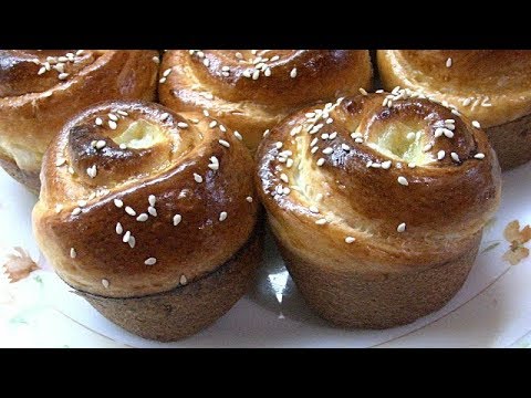 Видео: Розочки с заварным кремом.   Дрожжевые пирожки, булочки.  Форма NEWCHIC.