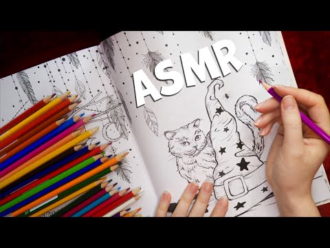 Видео: АСМР 🎨 Антистресс раскраска - Котик 🐈 [Шепот и Звук карандашей] ASMR  Whisper and Painting