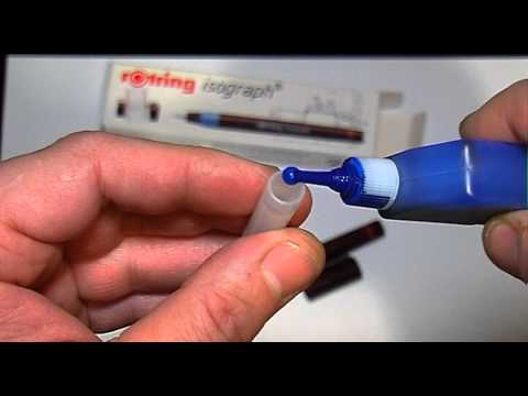 Видео: Изограф Rotring 0.35mm. Обзор, комплектация и заправка чернилами. Isograph Rotring 0.35mm.