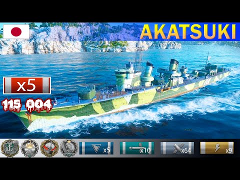 Видео: ✔ Бой торпедного Эсминца "Akatsuki" VII уровень Япония | [ WoWS ] World of WarShips REPLAYS