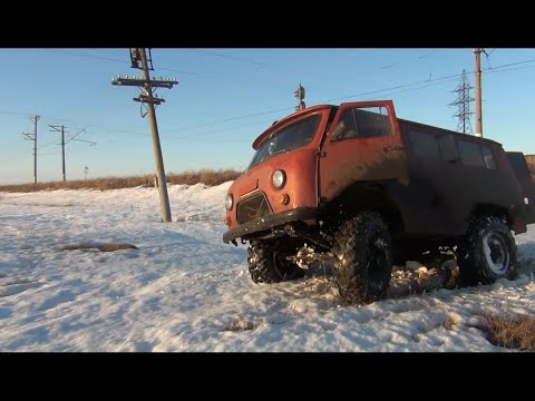 Видео: Что он вытворяет. Уаз буханка на 42" колесах от Газ 66. Уаз 469 на нарезке.