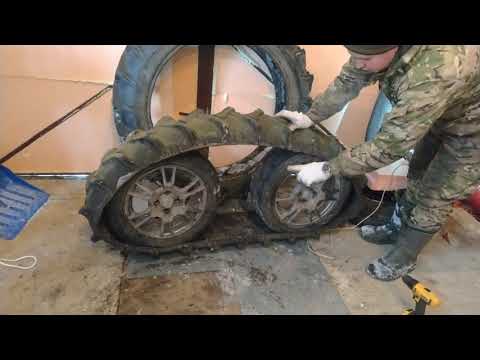 Видео: Самодельный гусеничный трактор часть1, гусеницы из покрышки Т-25