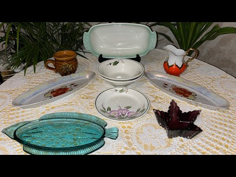 Видео: Огляд нових знахідок. Посуд з ручним розписом, кольорове скло, фаянс.