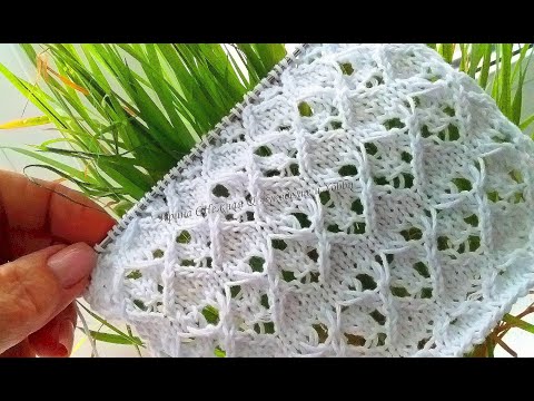 Видео: Фантастично красивый новый узор в вашу копилочку! Ажурные листочки с 3D контрастом спицами 😍