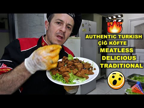 Видео: Рецепт настоящего безмясного чиг-кефте | Традиционная турецкая сырая фрикаделька из булгура, кюфт...
