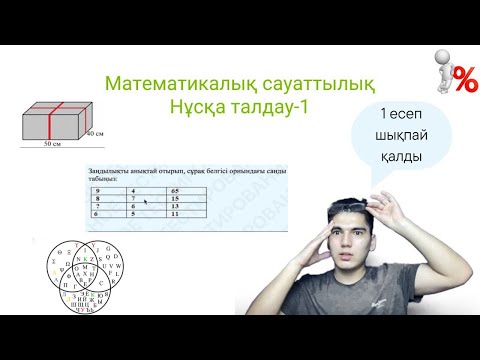 Видео: МАТЕМАТИКАЛЫҚ САУАТТЫЛЫҚ| ҰТО АҚЫЛЫ НҰСҚА ТАЛДАУ| 1 БӨЛІМ