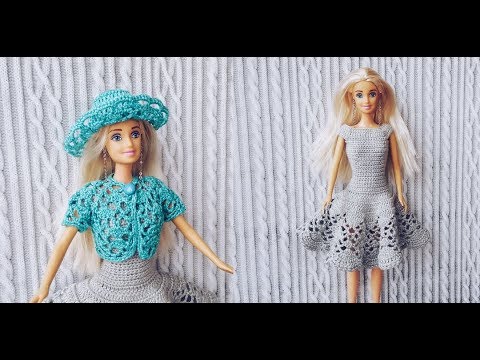 Видео: Комплект для куклы Барби крючком. Часть 2. Болеро (Set for Barbie crochet doll. Part 2. Bolero)