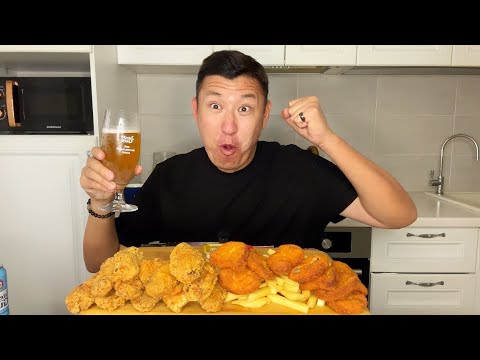 Видео: МУКБАНГ Я СНОВА С ВАМИ😎😅  КУРИННЫЕ КРЫЛЫШКИ НАГГЕТСЫ КАРТОШКА ФРИ Mukbang не асмр 