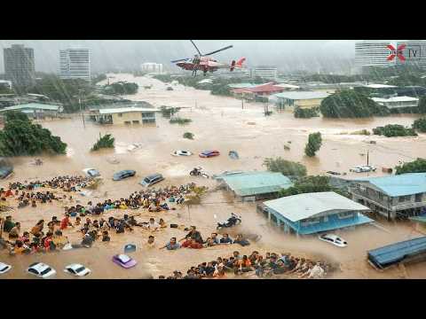 Видео: Трагедия на Филиппинах — более 370 000 человек оказались в ловушке из-за тайфуна Уван, затопившег...