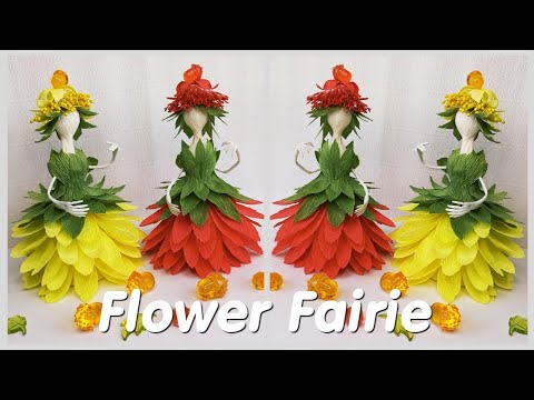 Видео: 👸Самые Милые Цветочные Феи❤️ Flower Fairy doll from crepe pape. DIY. Master Class. Осенние поделки.