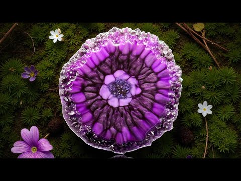 Видео: #364 Мой урок по заливке фиолетового пассифлоры эпоксидной смолой