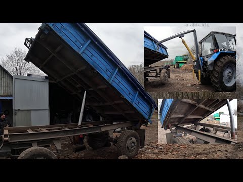 Видео: Причеп Зіл переверта назад. Фініш.Заміна масла гідравліки МТЗ 892.2. Завершив ремонт прицепа.