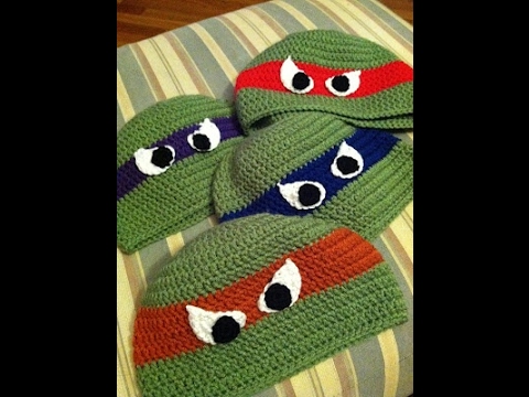 Видео: Вязаная шапка крючком-черепашки ниндзя.Вяжем крючком шапку.Детская вязаная шапка