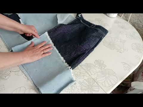 Видео: Юбка с стиле пэчворк из двух старых.