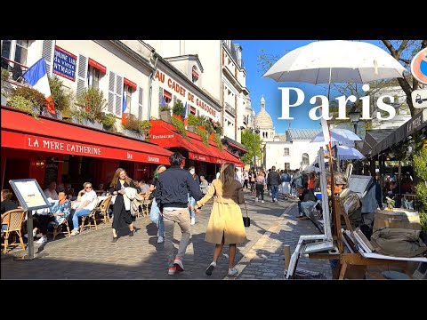 Видео: [4K🇫🇷 Прогулка по Парижу: Монмартр, La Maison Rose🌹, Сакре-Кер, площадь Тертр🎨Стена любви💕 2022