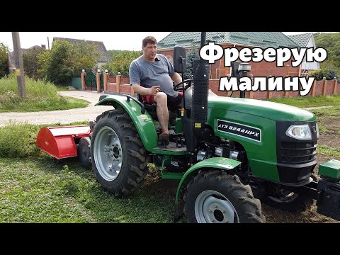 Видео: Фрезерую малину мінітрактором ДТЗ 5244HPX грунтофрезою WIRAX/Вирощування малини як бізнес/Оптиміст